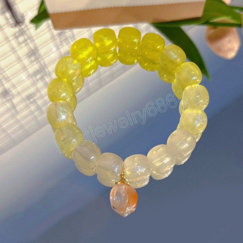 Fashion Gradient Glowing Beads Bangle Bracelet Luminous Noctilucent Beaded Bracelet Glow In Thr Dark Women Birthday Party Gift