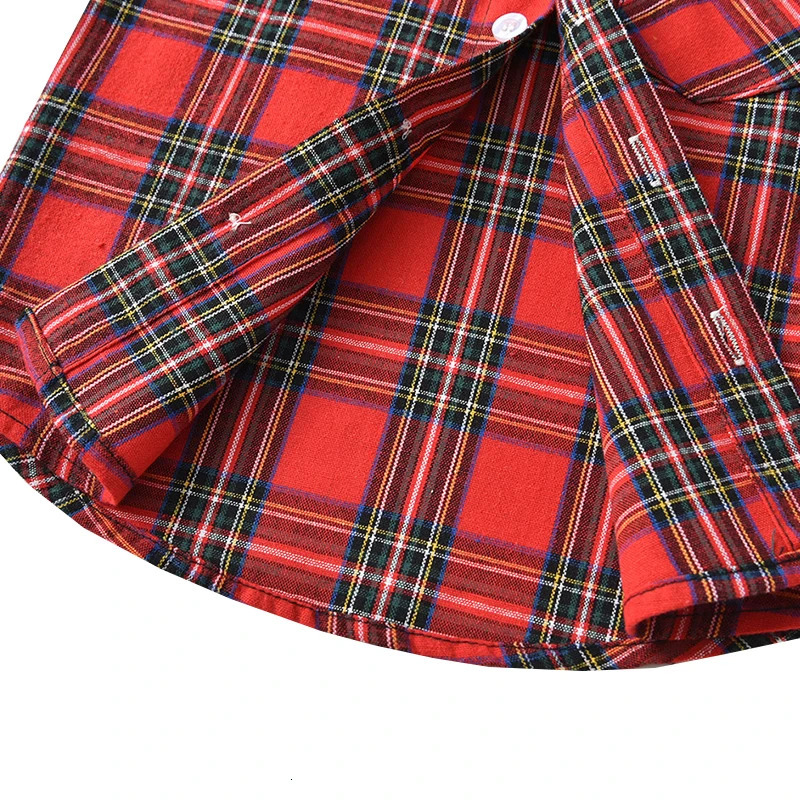 Clothing Sets Boys' Set Children's Christmas Gentlemen Dress Long Sleeve Plaid Shirt Autumn Winter Green Strap Pants Kid Boutique Outfits 23