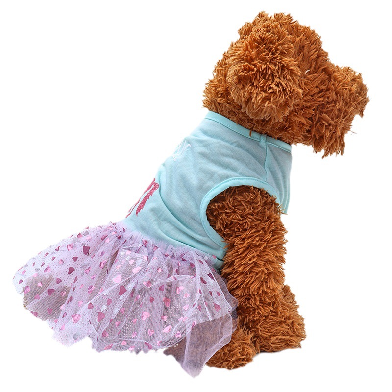 Small Cute Girl Female Dog Dress Mommy Puppy Shirt Skirt Doggie Dresses Pet Summer Clothes Apparel for Dogs and Cats 12 Color Wholesale S A880