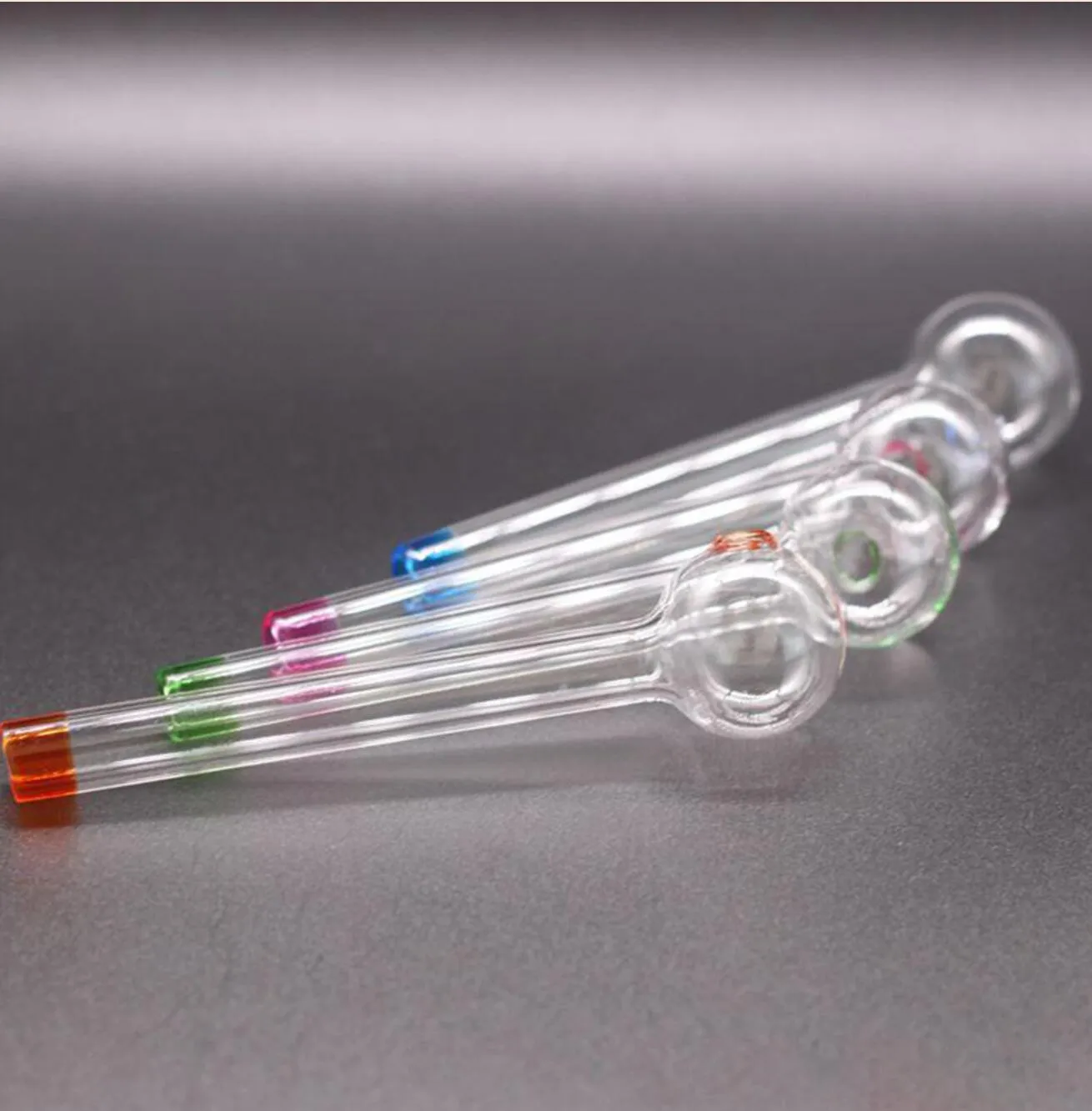 Colorful Pyrex Glass Oil Burner Pipe tobacco herb oil nails Water Hand Accessories Tube Smoking Pipes FY2307 1109