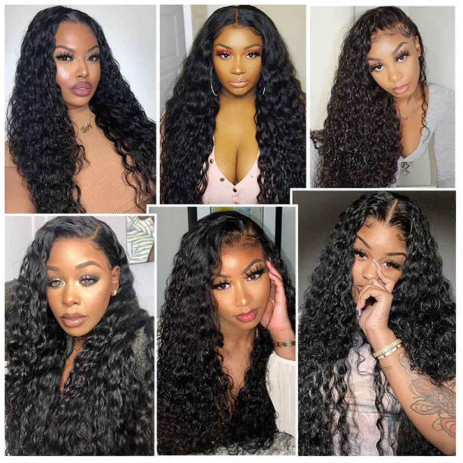 Water Wave V Part Wig Human Hair Brazilian 30 Inch Curly vPart Wigs For Women 130% Density Middle Part Remy Easy Install