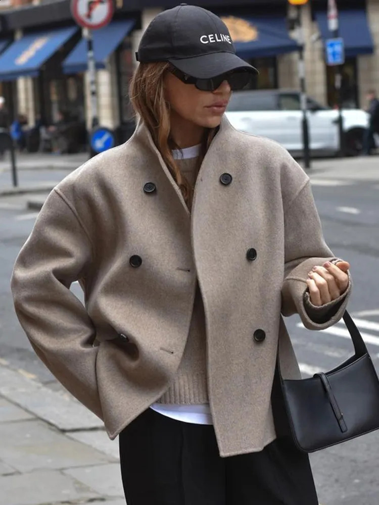 Women's Jackets Single Breasted Women Jacket Autumn Solid Long Sleeve Loose jackets Female 2023 Fashion Winter Turndown Collar Street Outwear 231