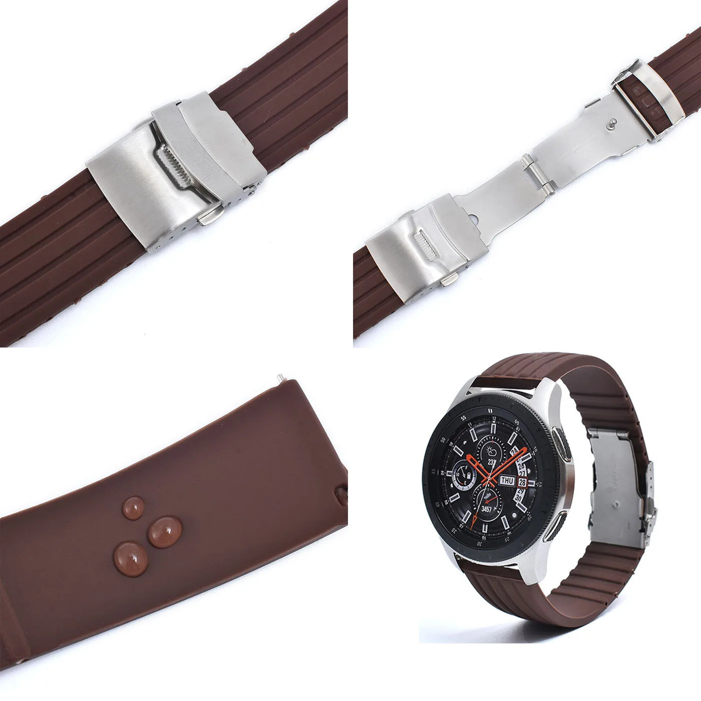 Watch Bands Sport Silicone Strap 18mm 20mm 22mm 24mm Band Folding Metal Buckle Waterproof Rubber Replace Watch Bracelet Watchbands 231109