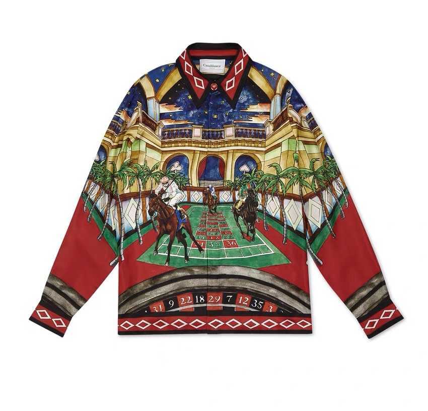 New Casablanca Designer Shirt 23ss Les Chevaux Racecourse Dice Plate Silk Long Sleeve Shirt Casablanc, As shown in figure
New Casablanca Designer Shirt 23ss Les Chevaux Racecourse Dice Plate Silk Long Sleeve Shirt Casablanc, As shown in figure