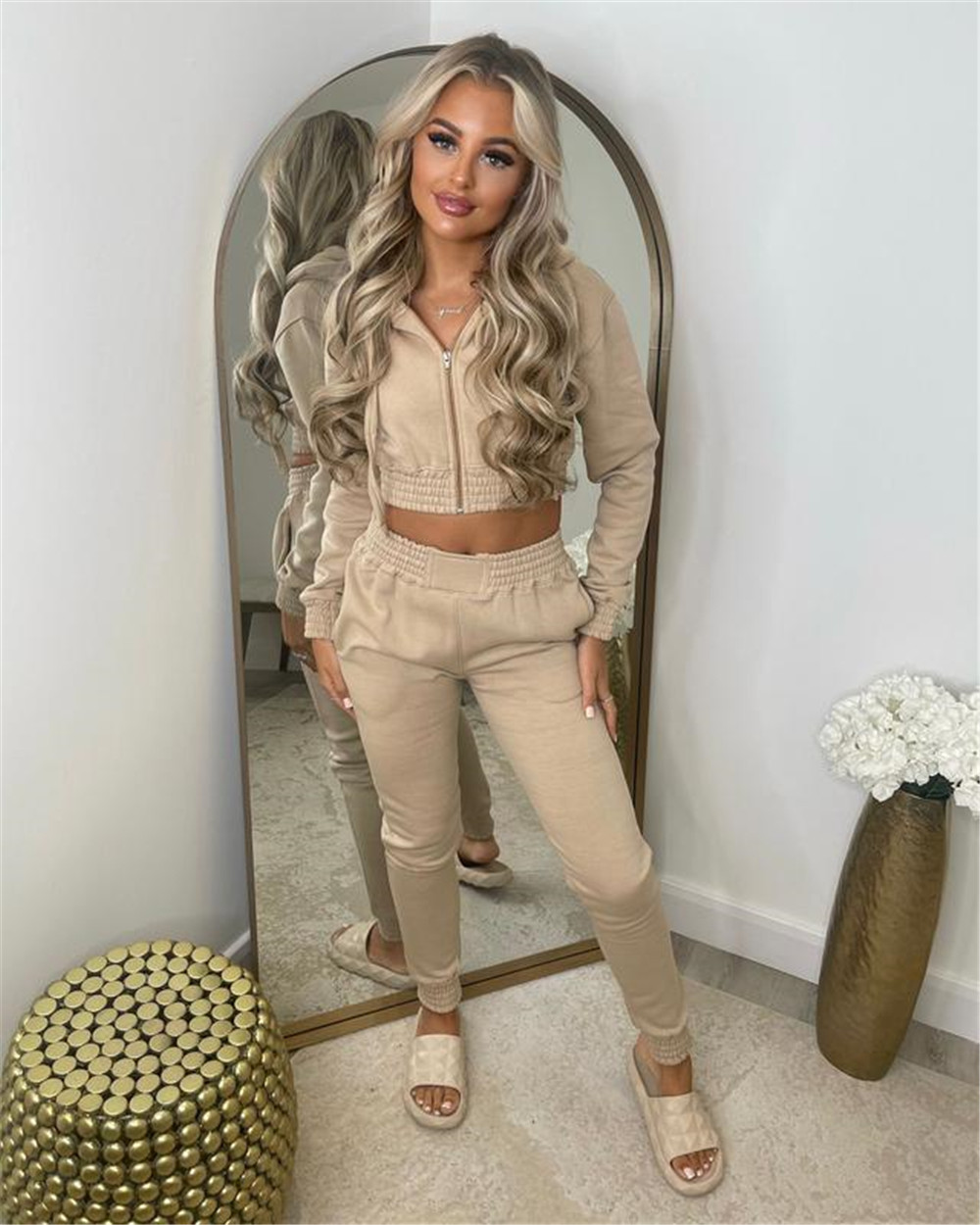 NEW Designer Fleece Tracksuits Fall Winter Women Two 2 Pieces Sets Long Sleeve Hooded Jacket Pants Sweatsuits Casual Outfits Jogger Suits Wholesale Cl