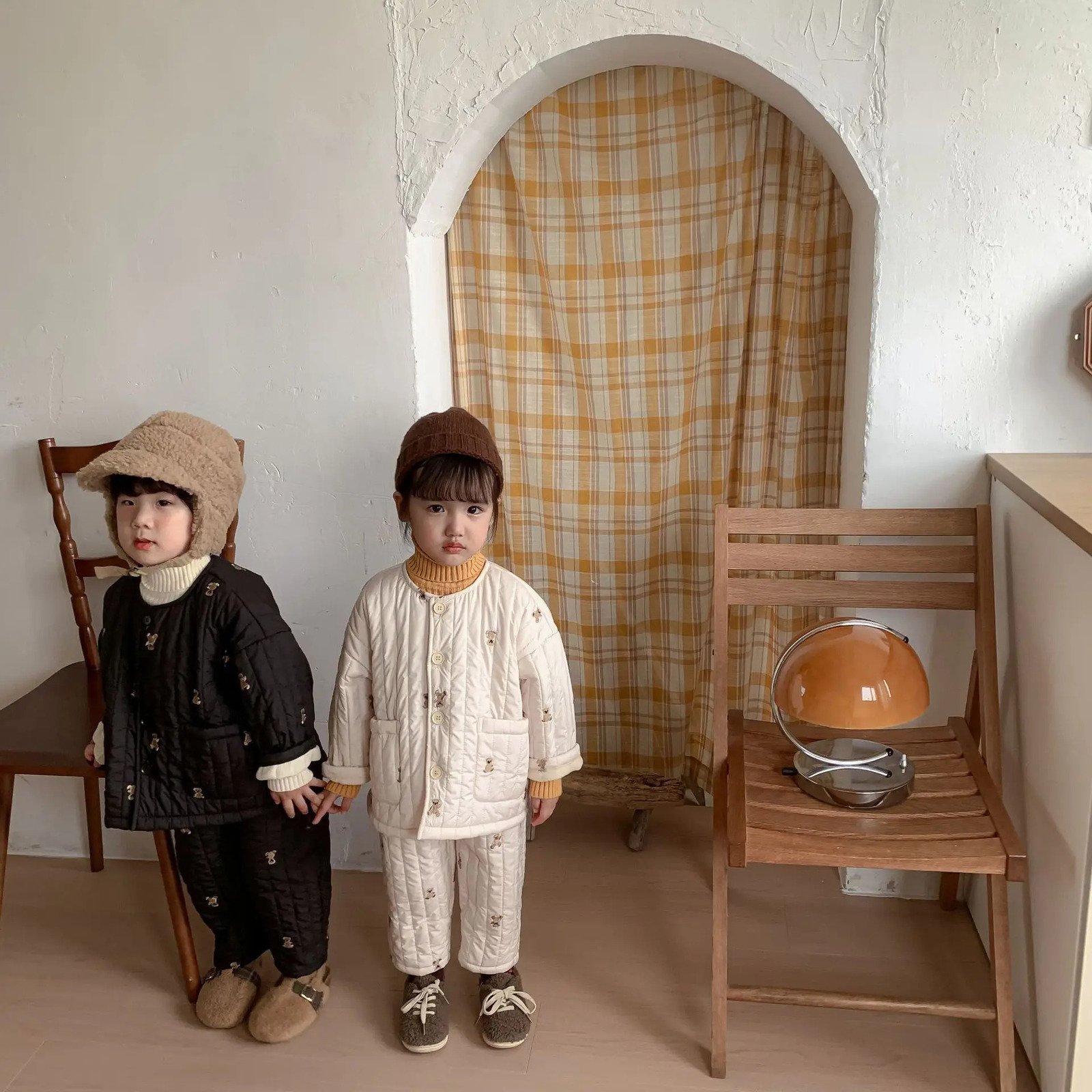 Pajamas Winter Cute Cartoon Kids Pajama Sets Children Thicken Homewear Pajamsa Boy Girl Long Sleeve TopsPants 2pcs Cotton Jacket Set 231108