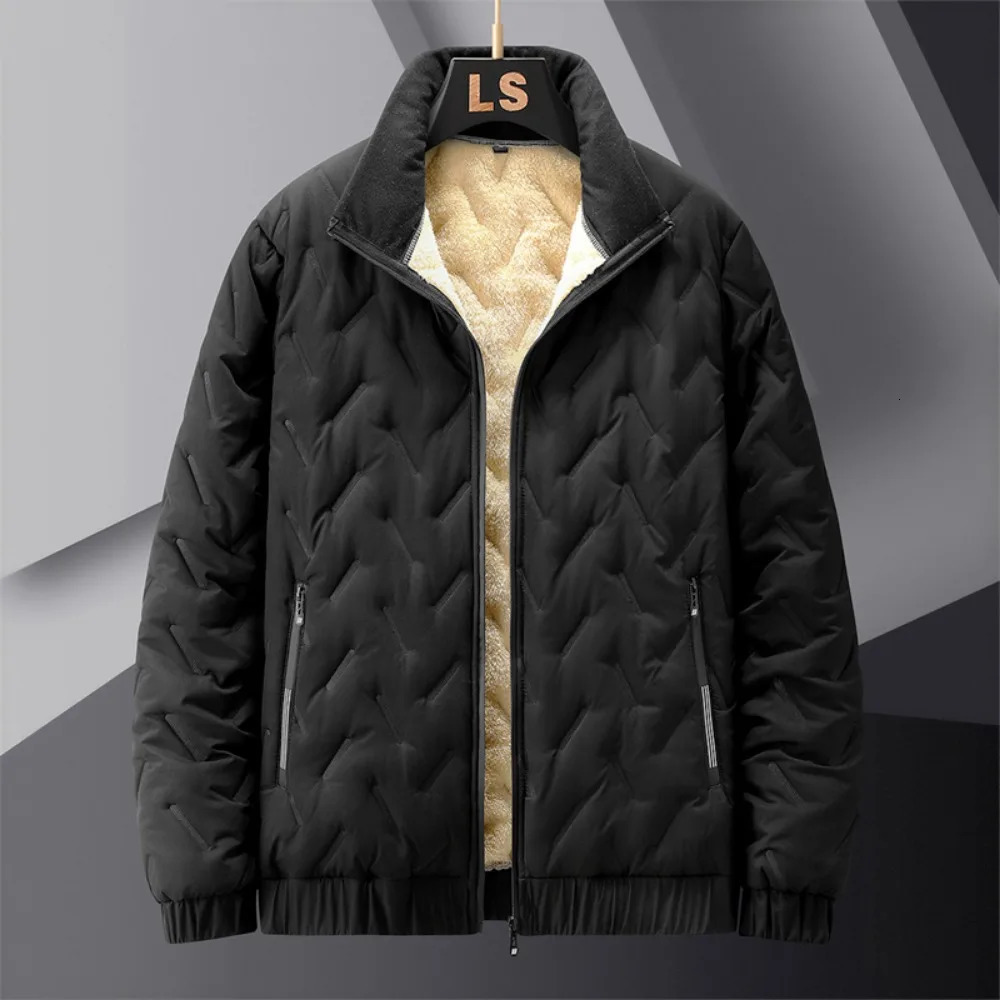 Men's Fur Faux Fur Winter Jacket Men Slim Fit Korean Fashion Coats Thicken Fur Lined Keep Warm Men Outdoor Jackets Sports Style Stand Collar 2311