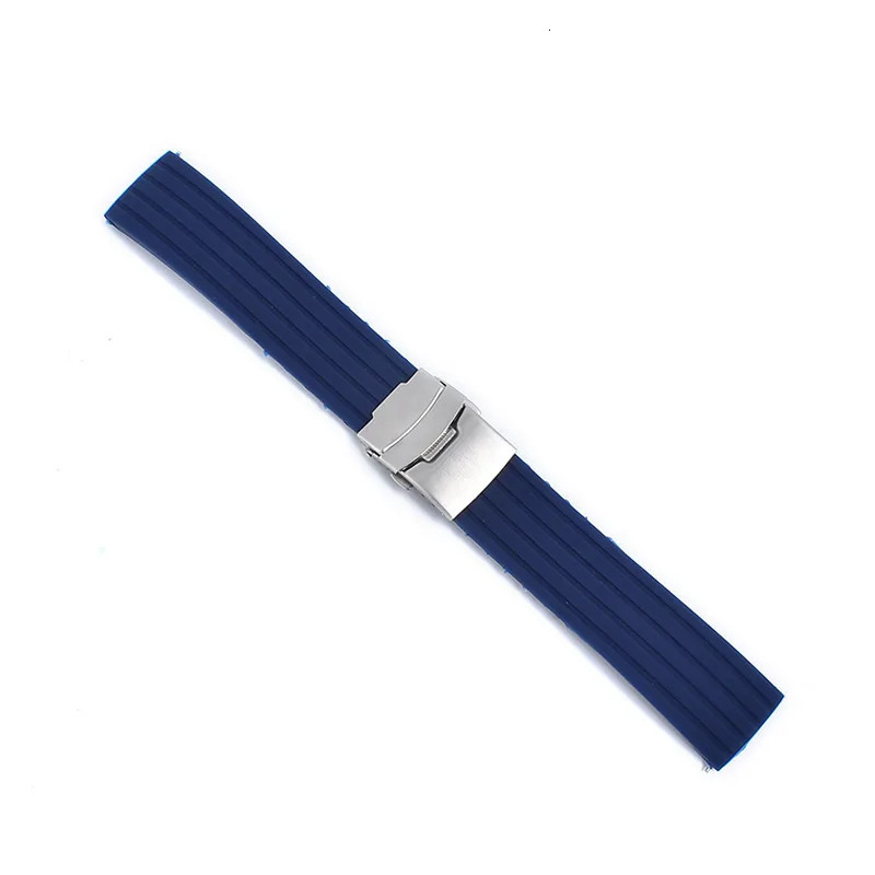 Watch Bands Sport Silicone Strap 18mm 20mm 22mm 24mm Band Folding Metal Buckle Waterproof Rubber Replace Watch Bracelet Watchbands 231109