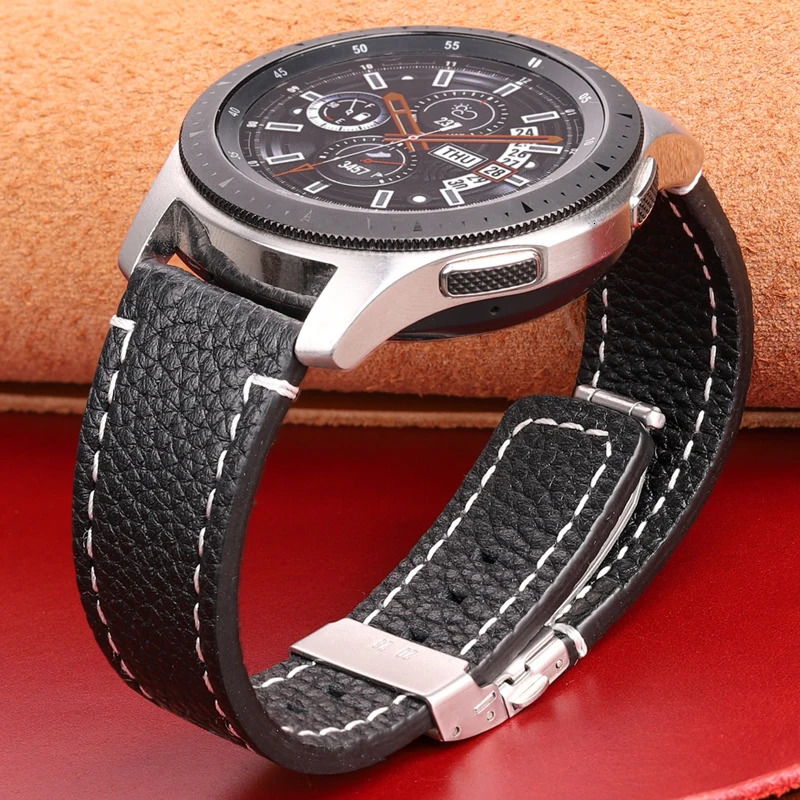 Watch Bands Soft Leather Watchband Brown Black 18mm 20mm 22mm 24mm Smart Watch Band Women Men Bracelet Cowhide Strap Deployment Clasp 231109