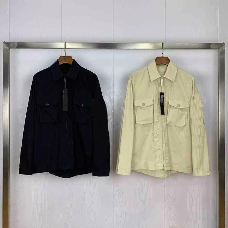 Mens Jacket Lapel Neck windbreaker zipper shirt Ghost shirt coat Metallic Nylon italy style Clothes Outwear long sleeve stone, Creamy-white
Mens Jacket Lapel Neck windbreaker zipper shirt Ghost shirt coat Metallic Nylon italy style Clothes Outwear long sleeve stone, Creamy-white