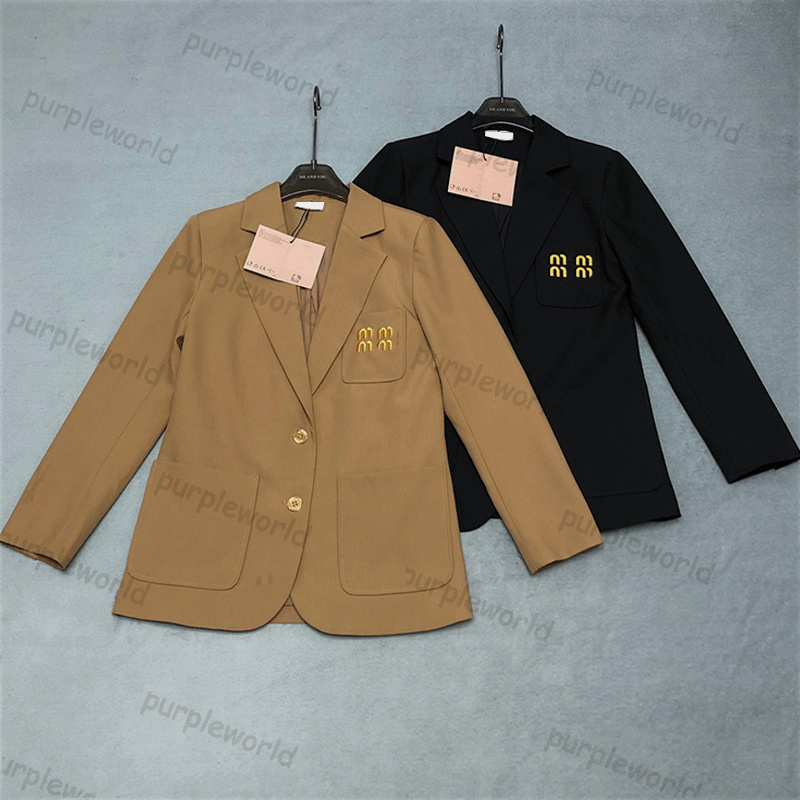 Womens Blazer Jacket Loose Jacket Letter Embroidered Long Sleeve Casual Office Coat