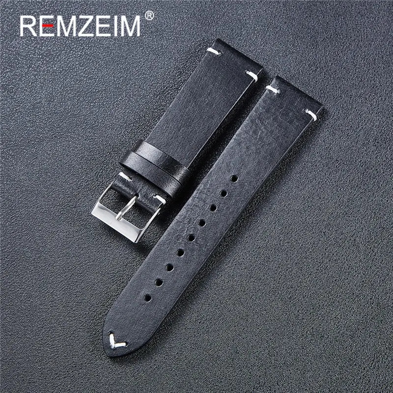 Watch Bands Hand Made Retro Red Brown Leather Watch Band Quick Release Calfskin Watch Strap Bracelet 18mm 20mm 22mm Watch Accessories 231109