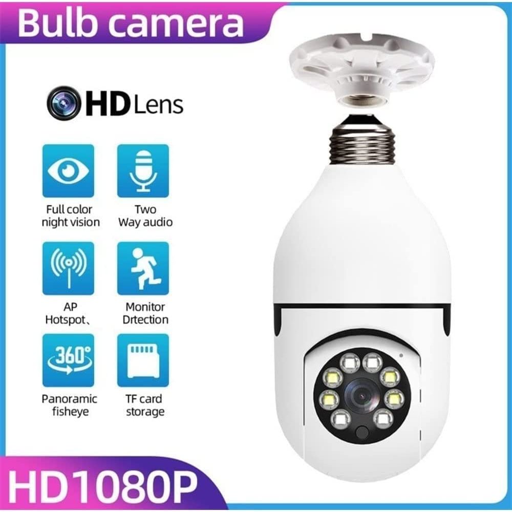 E27 Light Bulb Type Wireless Camera 1080P 360° Panoramic WiFi IP Camera