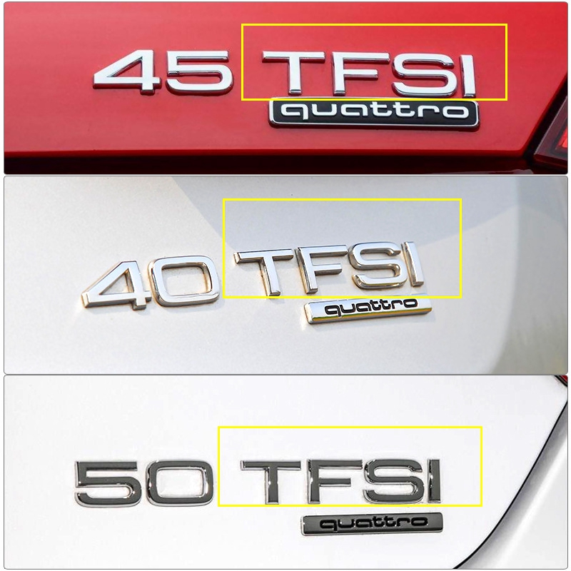 TFSI Badge For Audi A1 A3 A4 A5 A6 A6L A7 A8 S3 S6 Q3 Q5 Q7 TT S RS 3D Chrome Glossy Black Rear Letter Emblem Sticker Good Quality