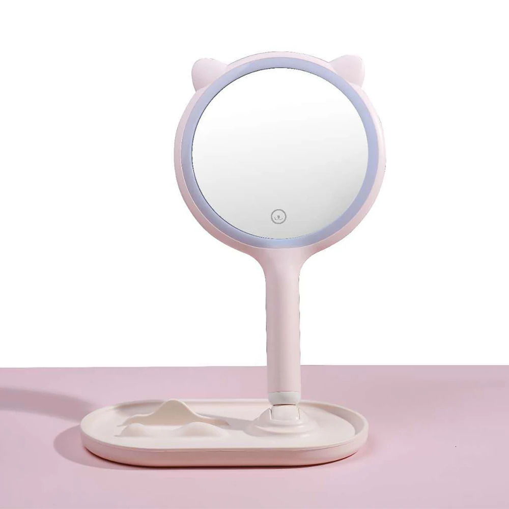 Compact Mirrors Intelligent Beauty Makeup Mirror Smart Led Makeup Mirrors With Cosmetics Storage Box with Phone Holder For Girls Travel Home 231109