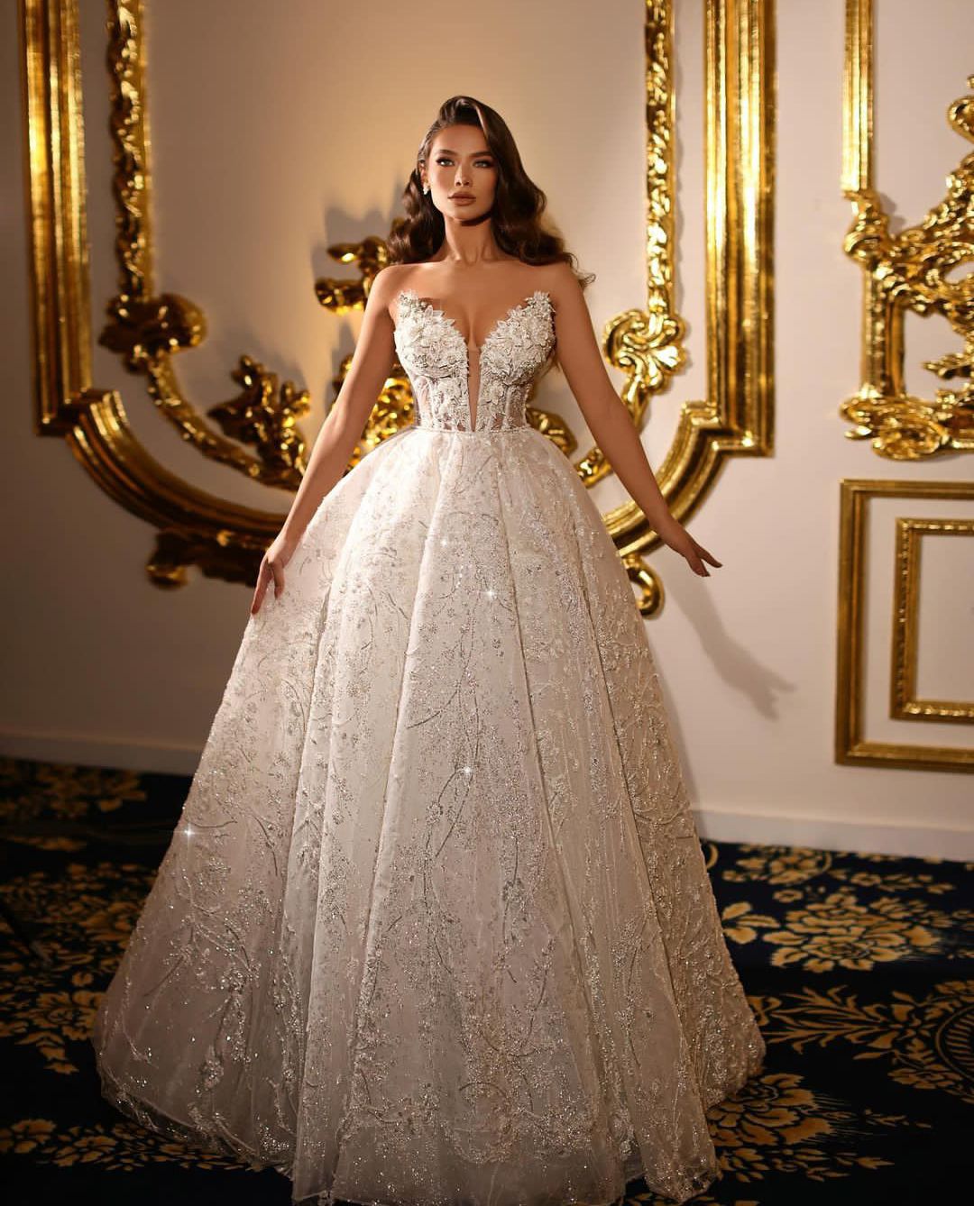 E A Evening Dresses Sleeveless V Neck Appliques Sparkly Sequins D Lace Beaded Hollow Or Length Prom Formal Gown Plus Size Gowns Party Dress