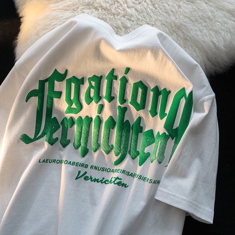 Mens TShirts Letter printed cotton short sleeved tshirt men and wo loose half Tshirt harajuku clothing oversized t shirt 230408