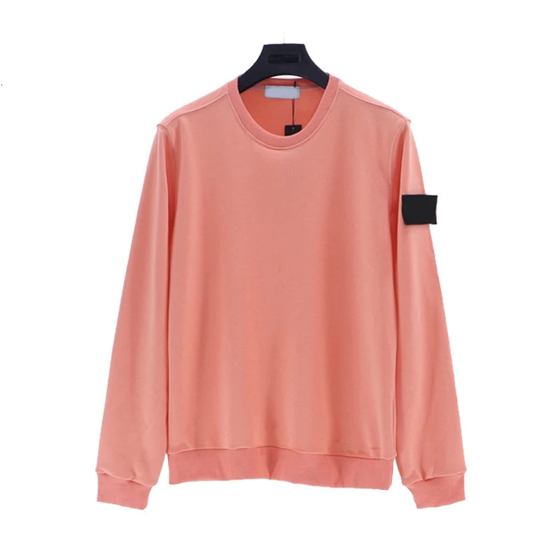 Men's Hoodies Sweatshirts Fashion Round Neck Solid Color Stone for Women Men Sweatshirt Spring Autumn Cotton Loose Sleeve Label Pullovers Pink 23