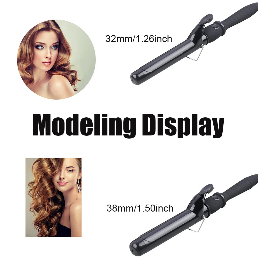 Curling Irons Curling Iron with Tourmaline Ceramic Coating Hair Curler Wand Anti-scalding Insulated Tip Salon Curly Waver Maker Styling Tools 231109