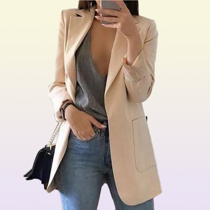 Women039s Suits Blazers Women Slim Blazer Jacket Outwear Long Sleeve Career Formal Business Coat Casual Womens Tops