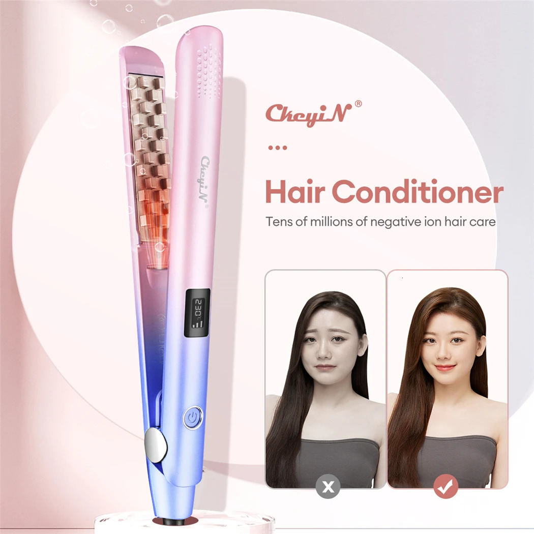 Irons CkeyiN Mini Volumizer Crimper Hair Curling Ceramic 3D Fluffy Curler Corrugated Flat Iron Fast Heating Digital Styling Tools X251027