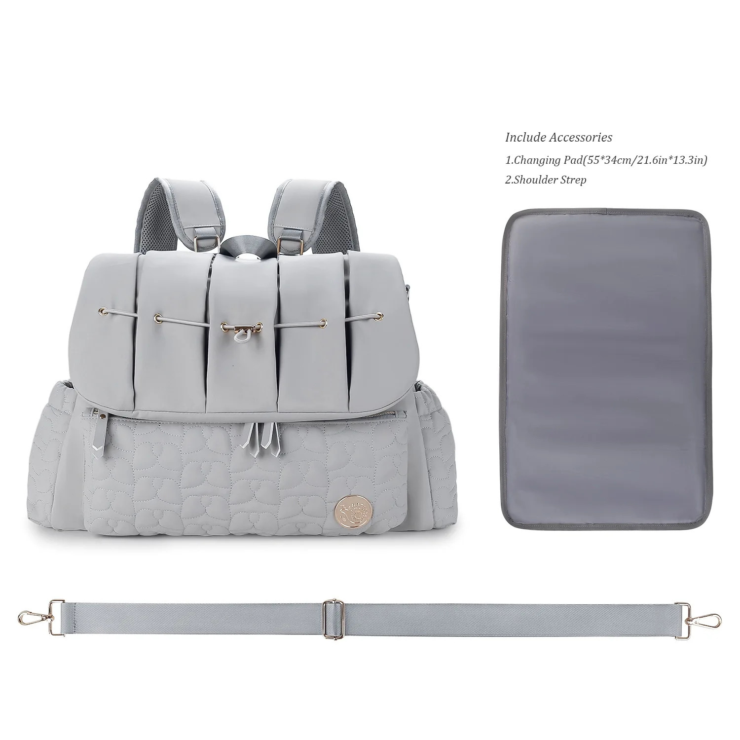 Diaper Bags Baby Diaper Bag Waterproof Quilted Embroidered Mommy Backpack Large Capacity Women Shoulder Bag with Changing Pad 231108