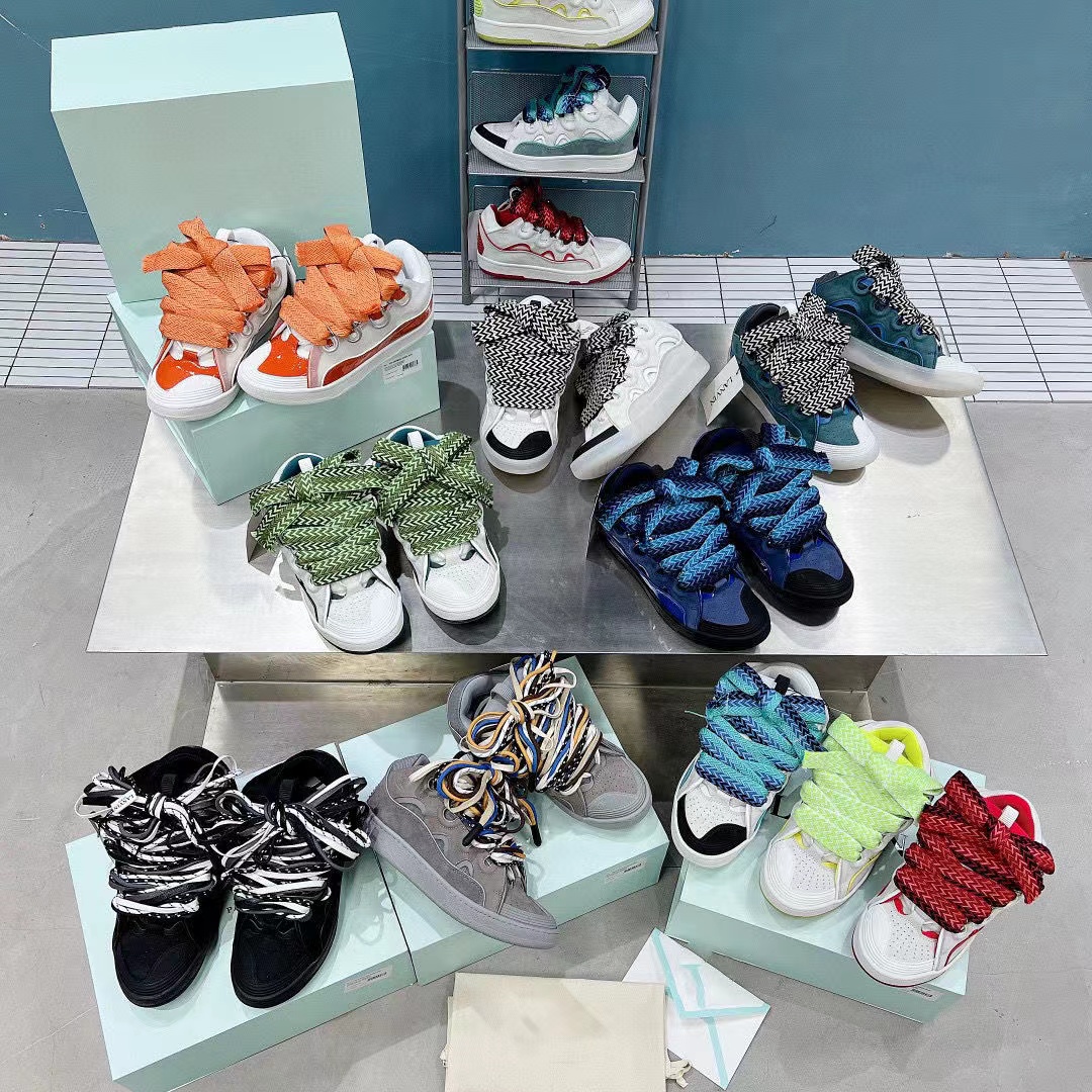Designer Mesh Casual Shoes Boot Men Women Laceup Extraordinary Sneaker Embossed Leather Curb Sneakers Calfskin Rubber Nappa platform sole