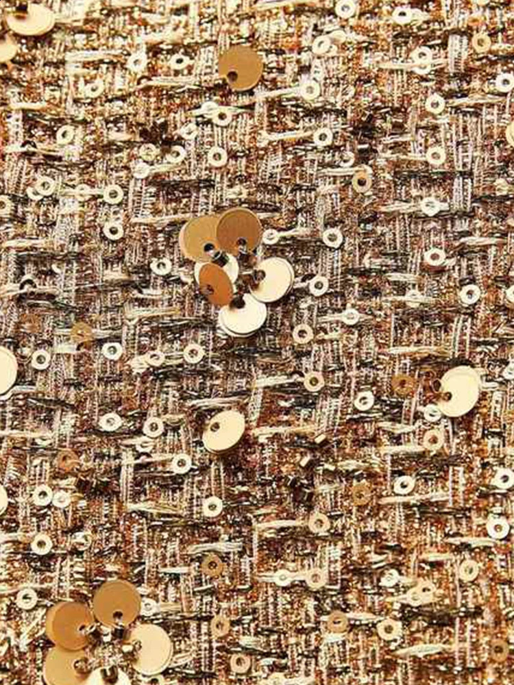 Women's Jackets Fashion Sequin Coat For Women Pocket Long Sleeve Stand Collar Gold Female Jacket Autumn Single Breasted Lady Y2k Outwear Top 2311