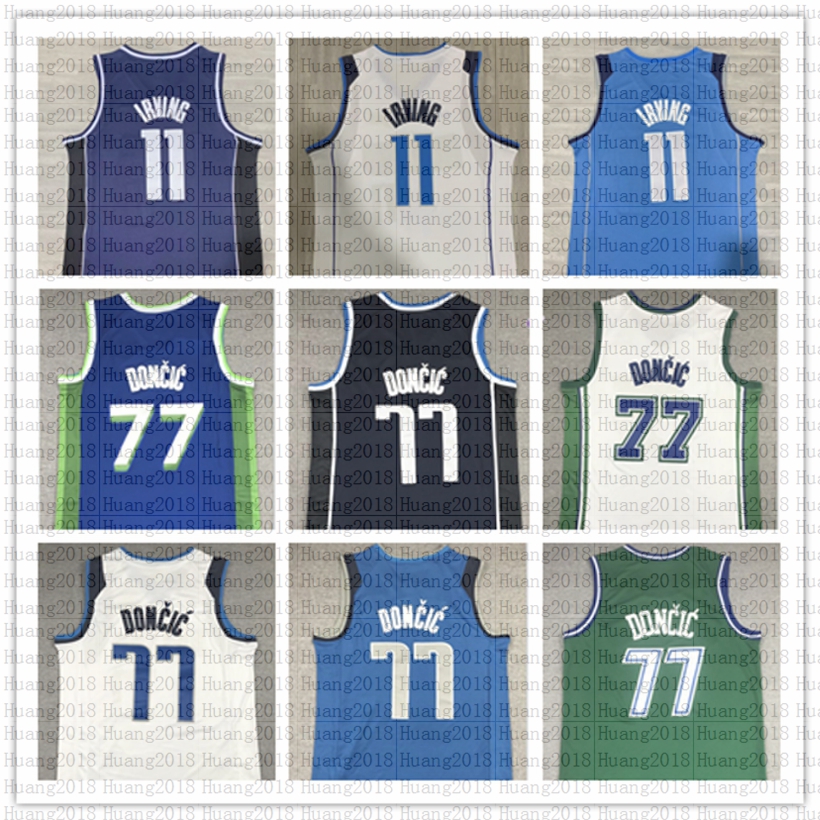 Kyrie Irving Luka Doncic Jersey Basketball 2 77 2023 City Mark Fans Shirt green White men