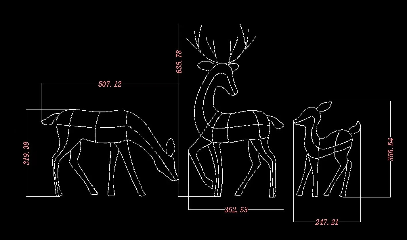 Iron Elk Deer Christmas Garden Decor - LED Light Glowing Glitter Reindeer Ornament
