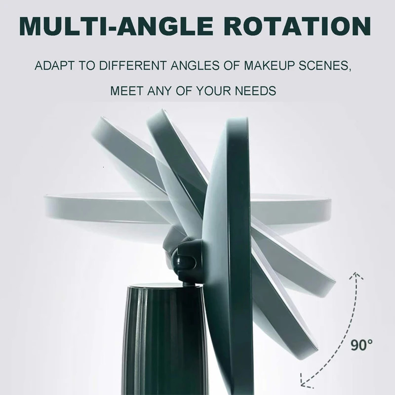 Compact Mirrors 3 Color LED Vanity Makeup Mirror Light Rechargeable Stand Light Travel Portable Lamp With Switch Makeup Cosmetic Table Desk 231109