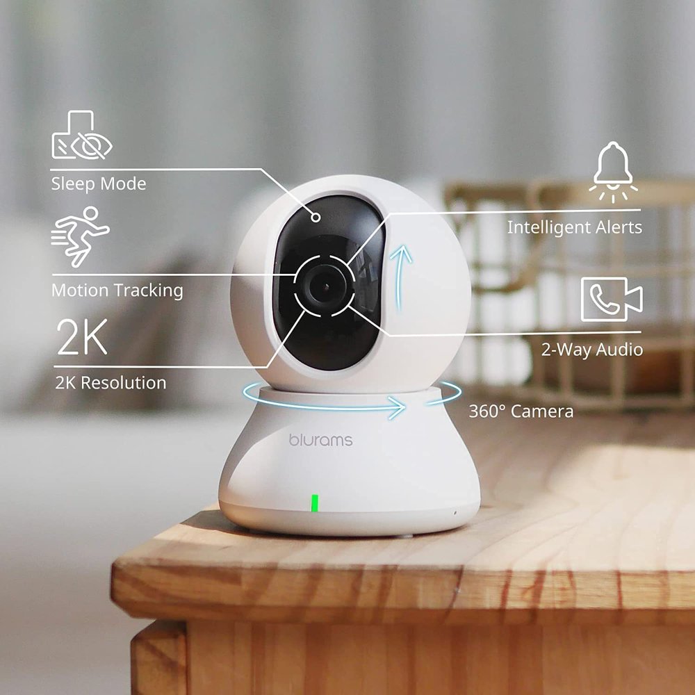 Camera Monitor Dog Camera 360-degree for Pet Indoor Baby Camera 2K Home Smart Motion Tracking 2-Way Audio Phone App IR Night Vision W