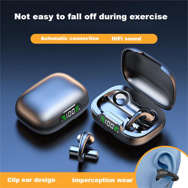 TWS Bluetooth headphone Clip-on type Earphone JR03 Tws Earbuds Microphone Wireless Earphone LED display high Quality Headphone Sport Earphone