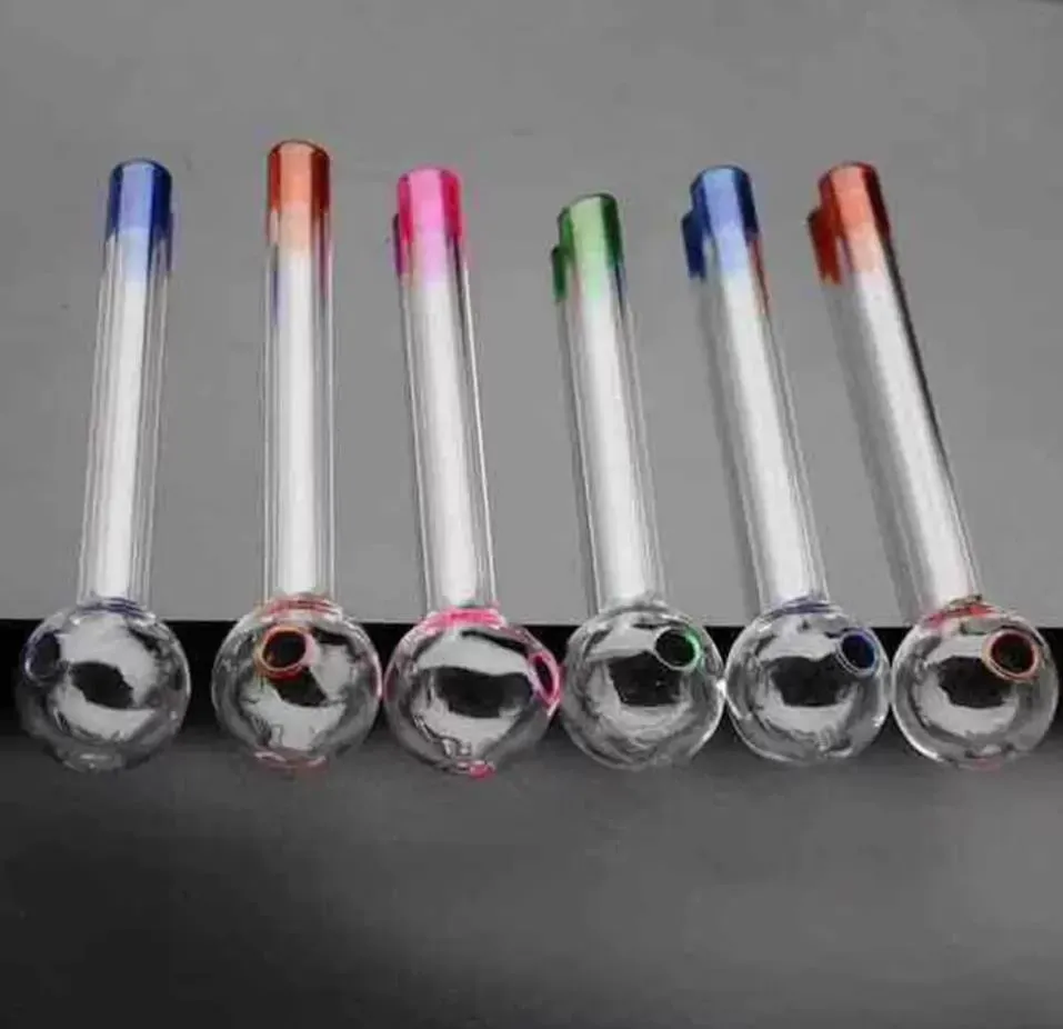 Colorful Pyrex Glass Oil Burner Pipe tobacco herb oil nails Water Hand Accessories Tube Smoking Pipes FY2307 1109