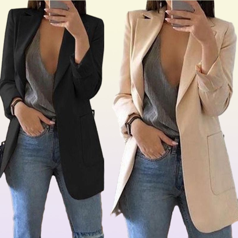 Women039s Suits Blazers Women Slim Blazer Jacket Outwear Long Sleeve Career Formal Business Coat Casual Womens Tops