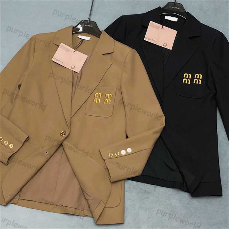 Womens Blazer Jacket Loose Jacket Letter Embroidered Long Sleeve Casual Office Coat