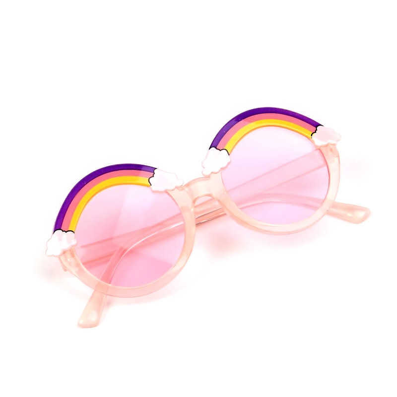Sunglasses Kids Sunglasses Girls Boys Brand Round Rainbow Colorful Children's Sun Glasses Fashion Pink Shade Baby Eyewear UV400 2-8 Years Z0408