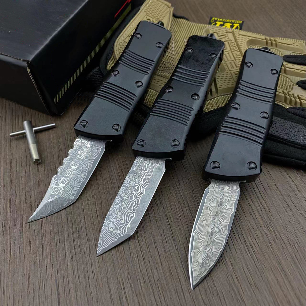 High End Small MT UT Tactical Knife VG10 Damascus Steel Blade CNC 6061-T6 Handle EDC Gift Knives With Nylon Bag