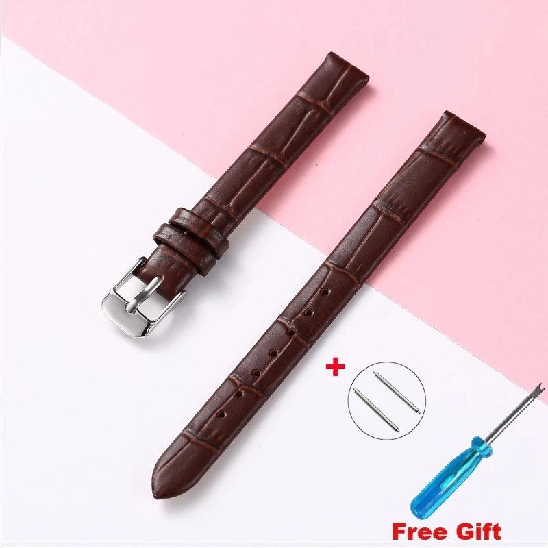 Watch Bands Real Animal Skin Leather Watch strap 8mm 10mm 12mm 14mm 16mm 18mm 20mm Cowhide Watch Band For Women Lolarose JULIUS with tools 231109