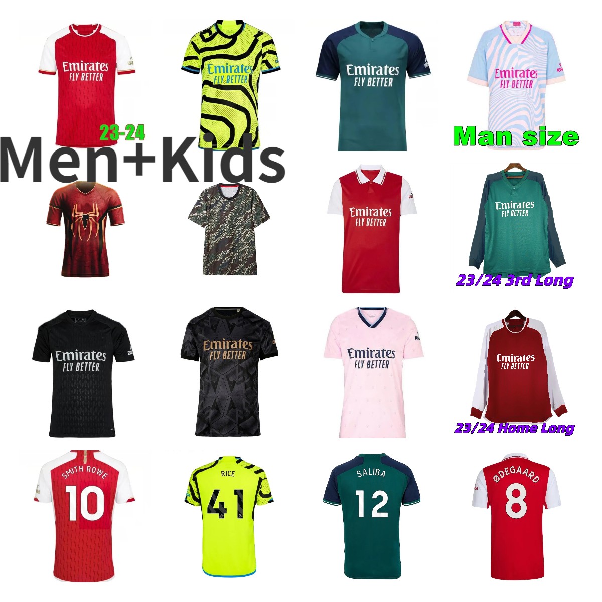 23 24 Arsenals Fans Player Version Soccer Jerseys SALIBA Gunners MARTINELLI G. JESUS 2023 2024 ARSen Love Unites Jersey SAKA SMITH ROWE G.JESUS ODEGAARD All uniform