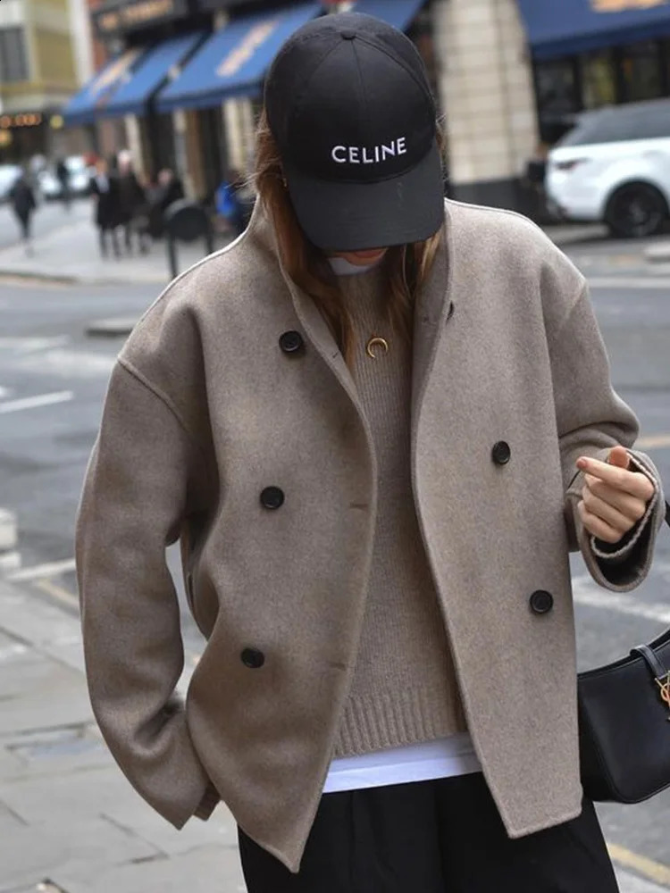 Women's Jackets Single Breasted Women Jacket Autumn Solid Long Sleeve Loose jackets Female 2023 Fashion Winter Turndown Collar Street Outwear 231