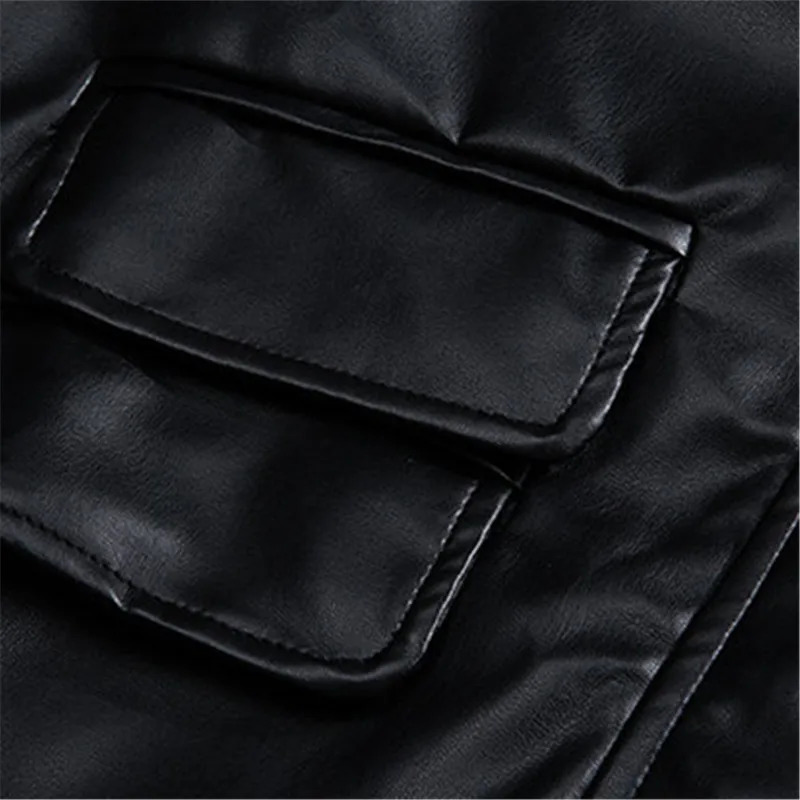Men's Leather Faux Leather Pu Leather Jacket Men Black Faux Motorcycle Biker Suede Outerwear Fashion Bomber Jackets Mens Turn Down Collar Zipper 