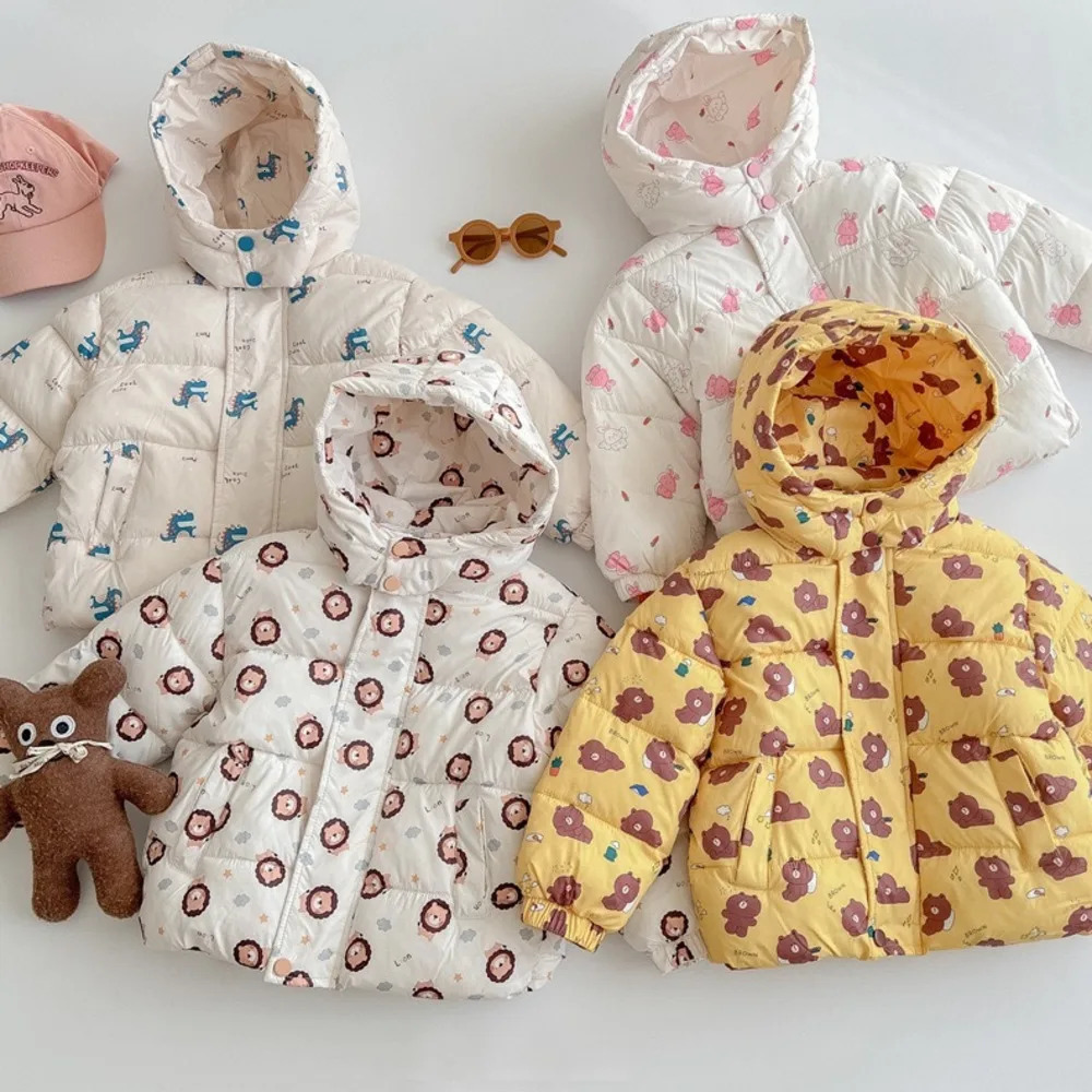 Jackets Children's Outwear Cartoon Winter Coat Velvet Cotton-padded Parkas For Boys And Girls Casual And Wram 231109