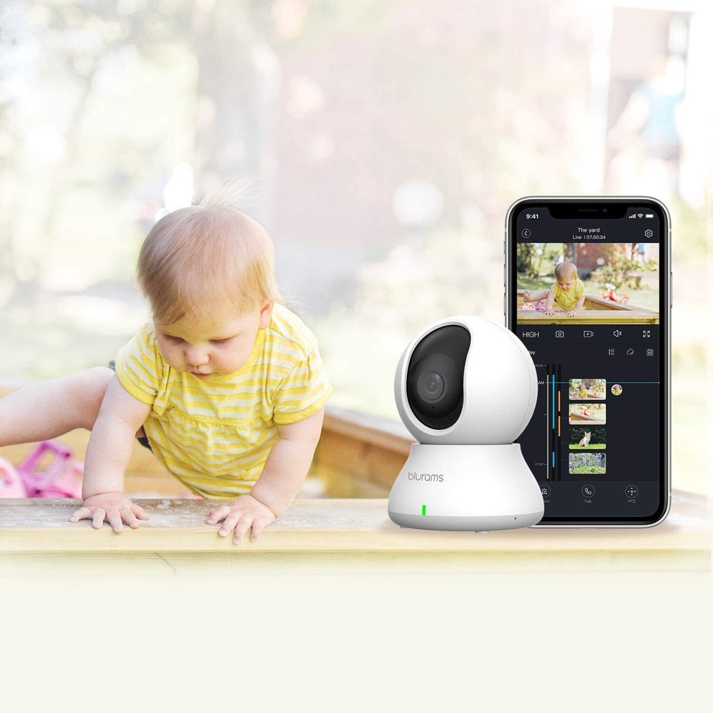 Camera Monitor Dog Camera 360-degree for Pet Indoor Baby Camera 2K Home Smart Motion Tracking 2-Way Audio Phone App IR Night Vision W