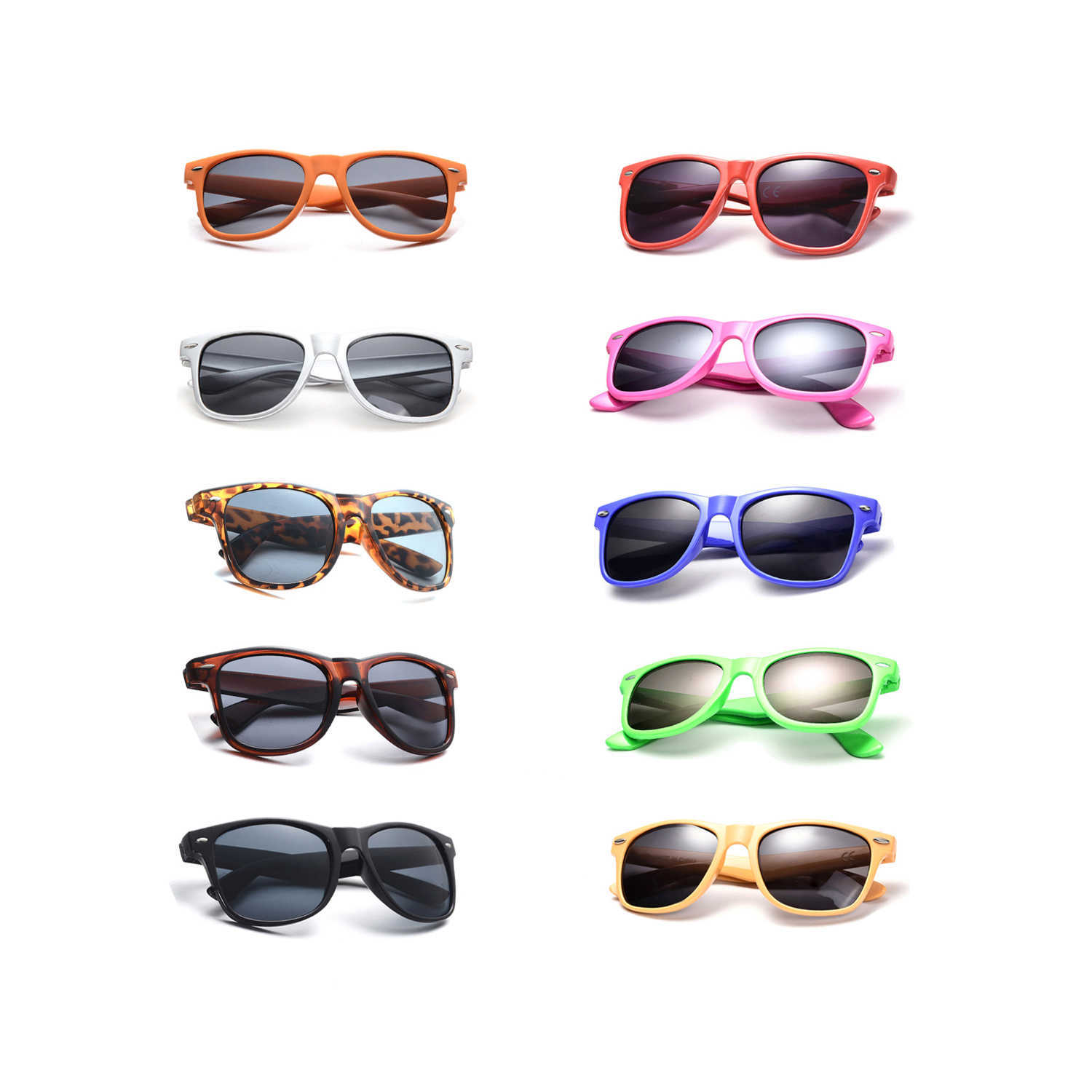 Sunglasses Lovatfirs 10 Pack Sunglasses for Party Women Men Kids Multicolor UV Protection Black White Green Red Pink Z0408