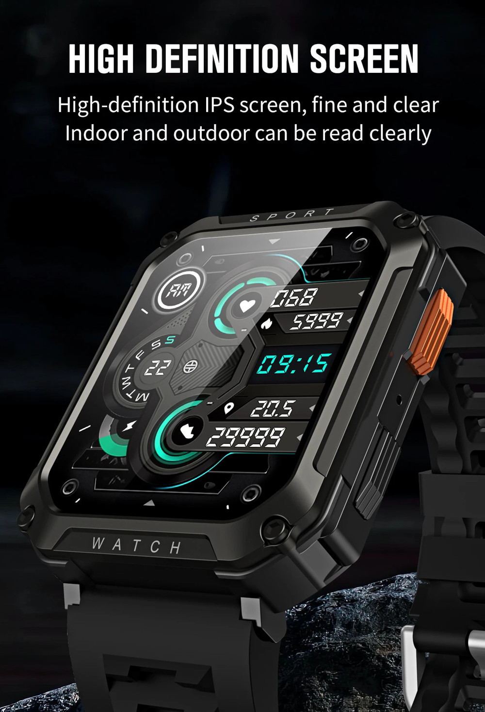 Sport Tracker Smartwatch T8 PRO BT Call Waterproof Heart Rate Blood Oxygen Monitor Hombre Reloj Smart Watch for Men Outdoor free shipping