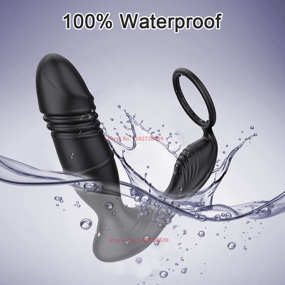 Woll Yarn Male Thrusting Prostate Massager Bluetooth APP Vibrator for Men Gay Wireless Remote Prostate Stimulator Sex Toy for Co Glans Dildo Unde