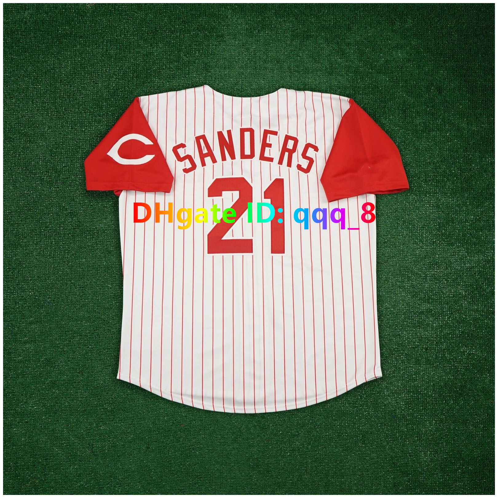 Eric Davis Deion Sanders Ken Griffey Sr. 1990 World Series Reds Throwback Baseball Jersey Pete Rose Joey Votto Bench Chris Sabo Paul O'Neill Pere
