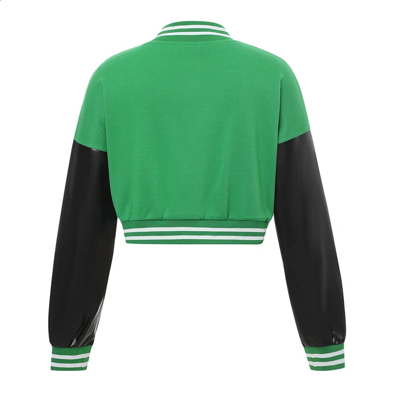 Women's Jackets Woman Y2K Oversized Baseball Uniform Jacket Bomber Top Coat Letters Embroidery Pattern Long Sleeve with Pocket 231109