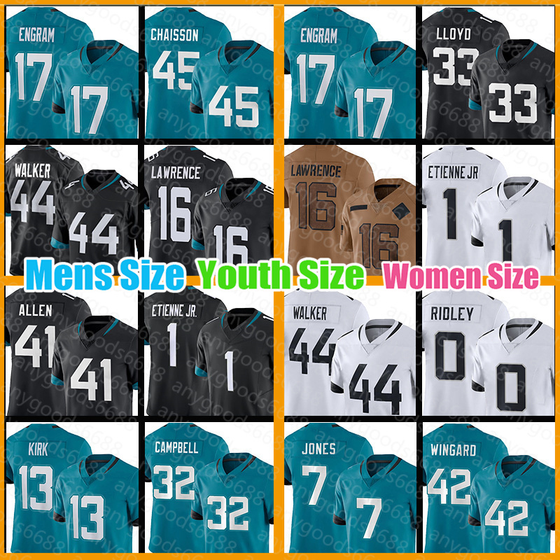 Travis Etienne Trevor Lawrence Travon Walker Football Jersey Man Josh Allen Jacksonvilles Jaguarss K'Lavon Chaisson Evan Engram Devin Lloyd Zay Jones Daniel Thomas